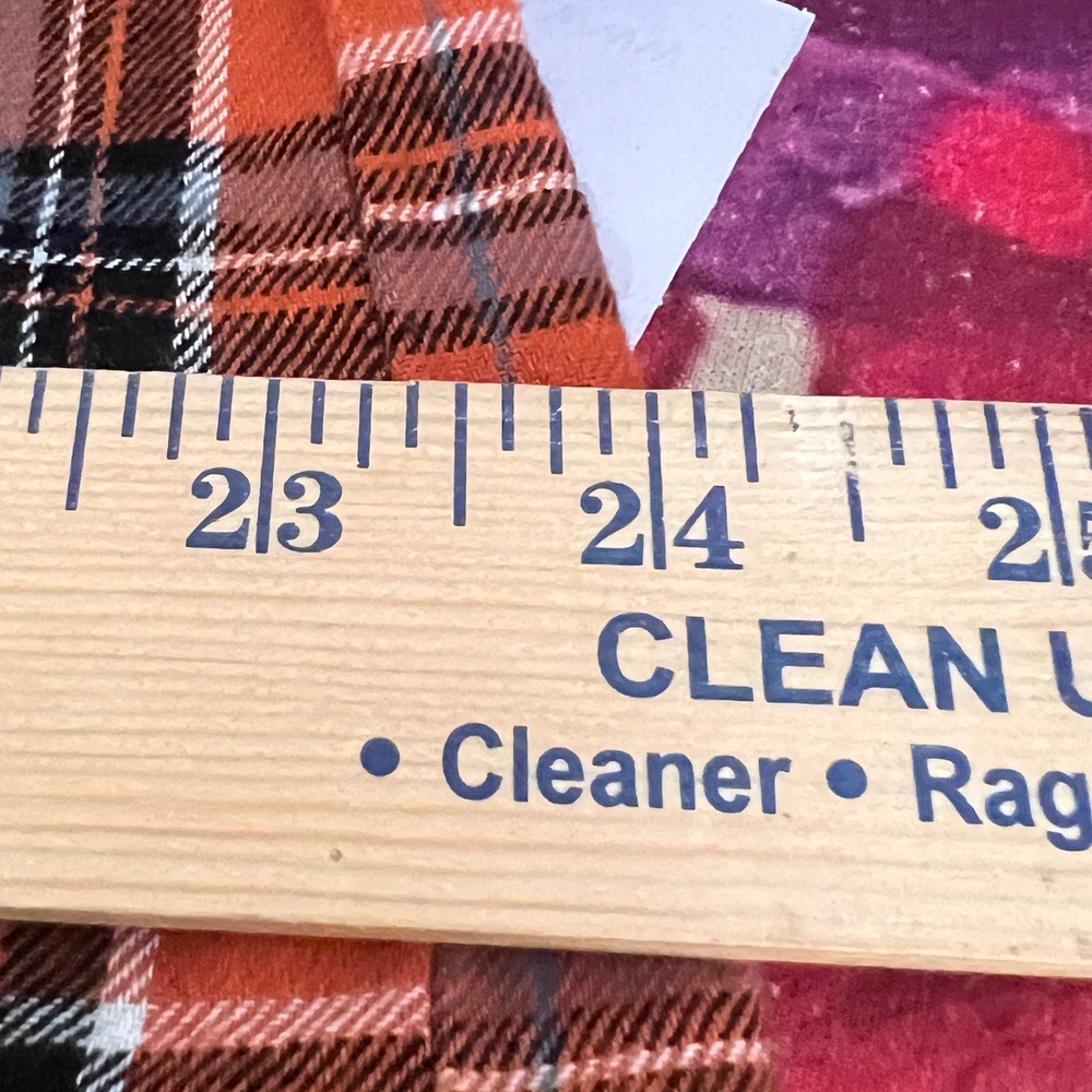 Natural Life Plaid Tunic Shirt M Womens Mixed Patchwork Flannel Orange Boho - Picture 9 of 10